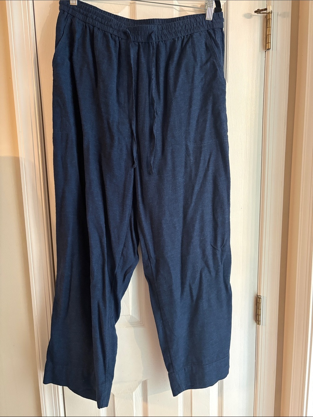 Banana Republic Navy Elastic-Waist Women’s Linen Blend Pants